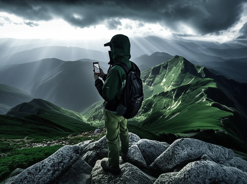 태백산 국립공원 전경과 변덕스러운 날씨 개념 이미지